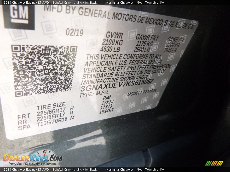 2019 Chevrolet Equinox LT AWD Nightfall Gray Metallic / Jet Black Photo #17