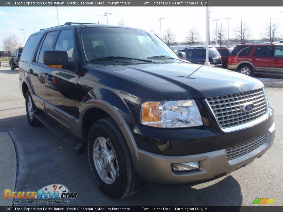 2003 Ford Expedition Eddie Bauer Black Clearcoat / Medium Parchment Photo #7