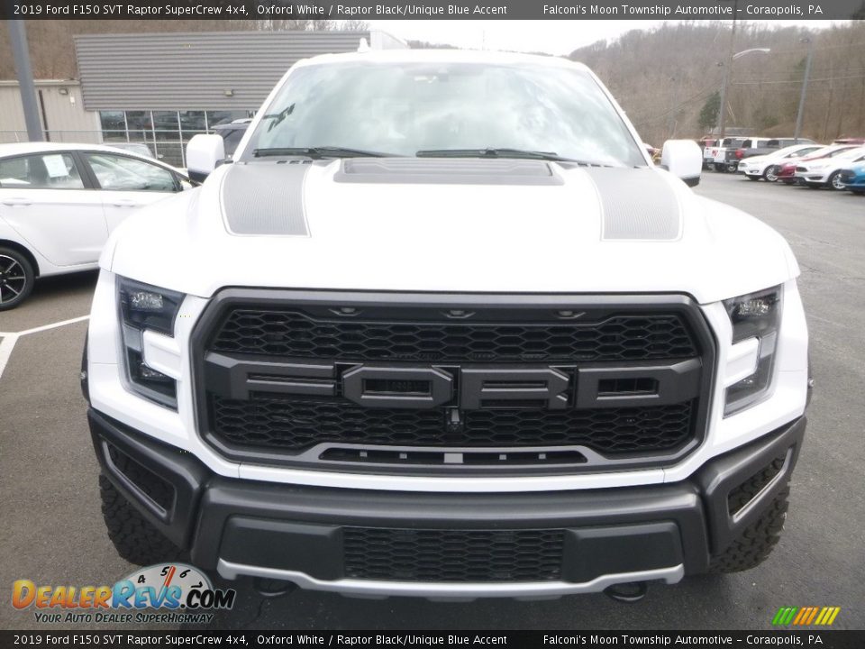 2019 Ford F150 SVT Raptor SuperCrew 4x4 Oxford White / Raptor Black/Unique Blue Accent Photo #6