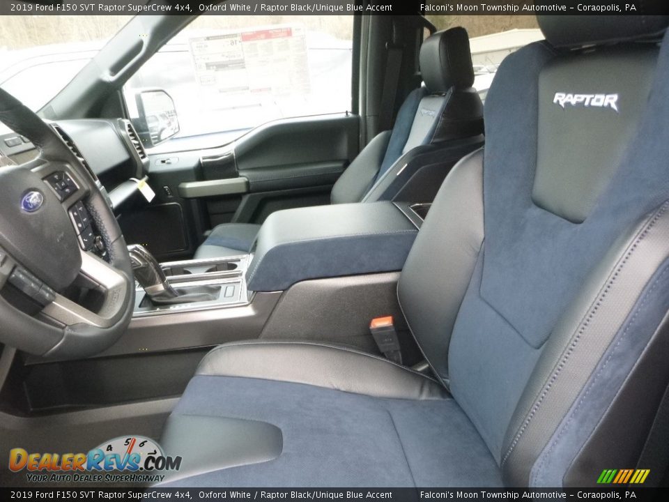 2019 Ford F150 SVT Raptor SuperCrew 4x4 Oxford White / Raptor Black/Unique Blue Accent Photo #11