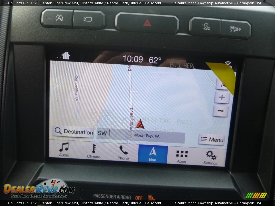 2019 Ford F150 SVT Raptor SuperCrew 4x4 Oxford White / Raptor Black/Unique Blue Accent Photo #14