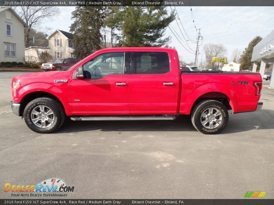 2016 Ford F150 XLT SuperCrew 4x4 Race Red / Medium Earth Gray Photo #8
