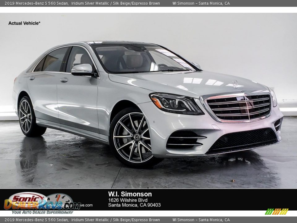 2019 Mercedes-Benz S 560 Sedan Iridium Silver Metallic / Silk Beige/Espresso Brown Photo #1