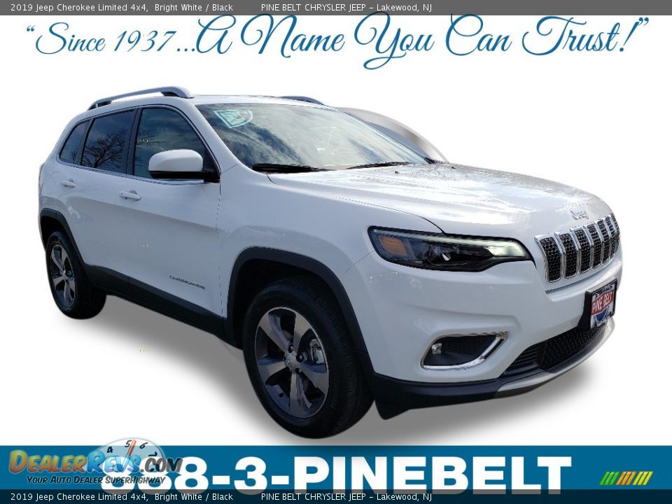 2019 Jeep Cherokee Limited 4x4 Bright White / Black Photo #1