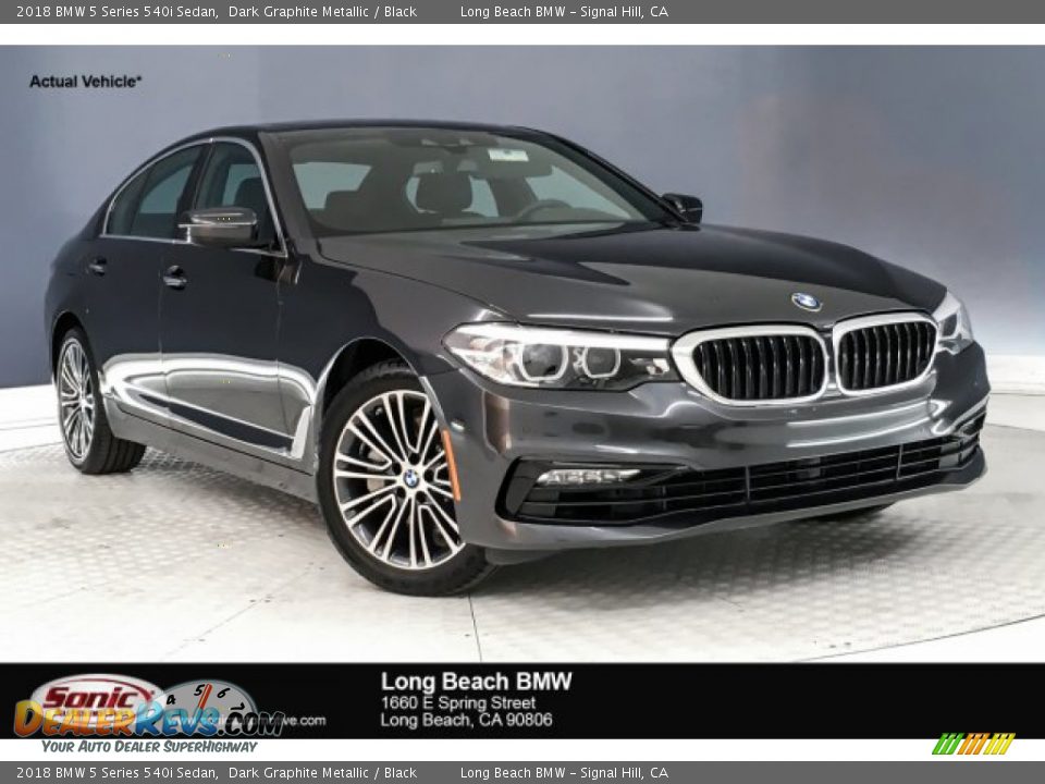 2018 BMW 5 Series 540i Sedan Dark Graphite Metallic / Black Photo #1