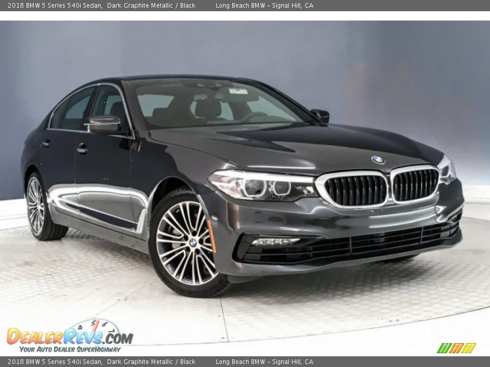 2018 BMW 5 Series 540i Sedan Dark Graphite Metallic / Black Photo #14