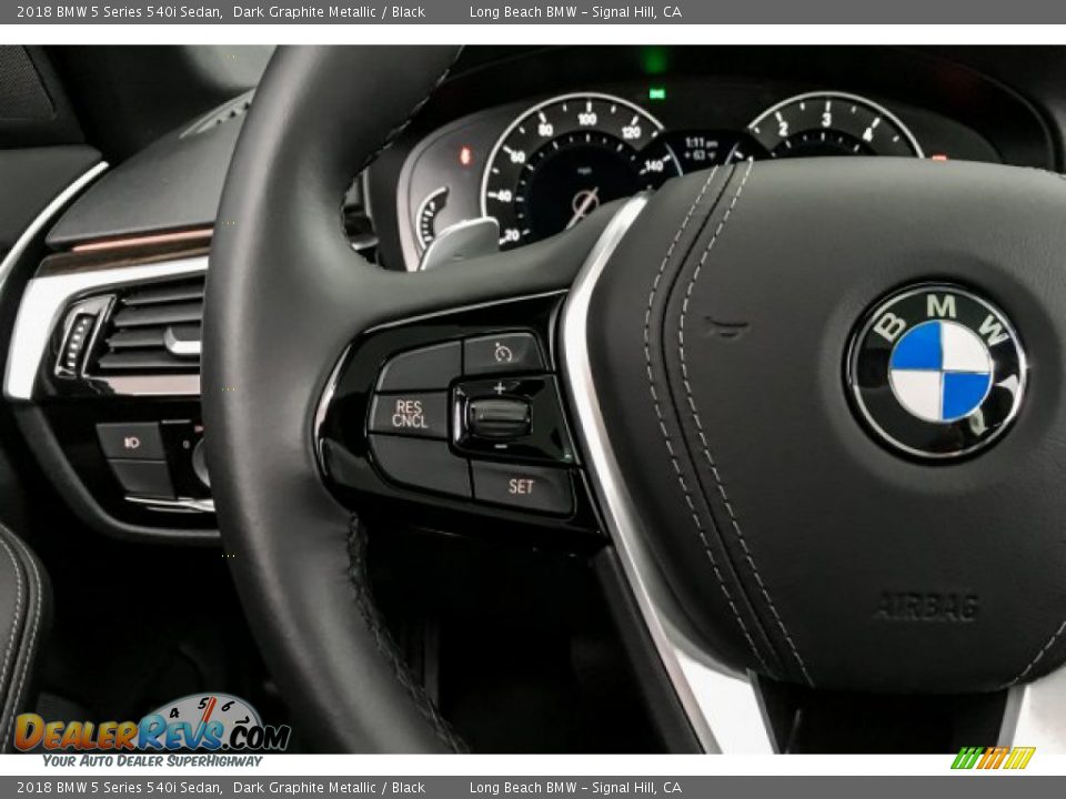 2018 BMW 5 Series 540i Sedan Dark Graphite Metallic / Black Photo #15