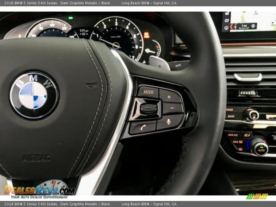2018 BMW 5 Series 540i Sedan Dark Graphite Metallic / Black Photo #16