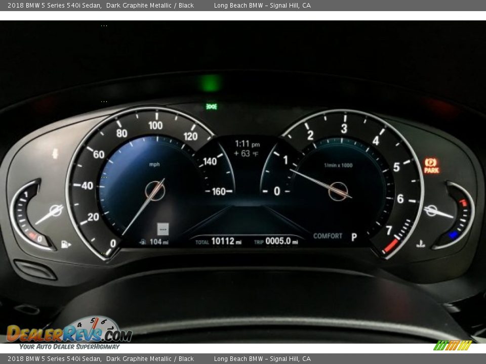 2018 BMW 5 Series 540i Sedan Dark Graphite Metallic / Black Photo #18