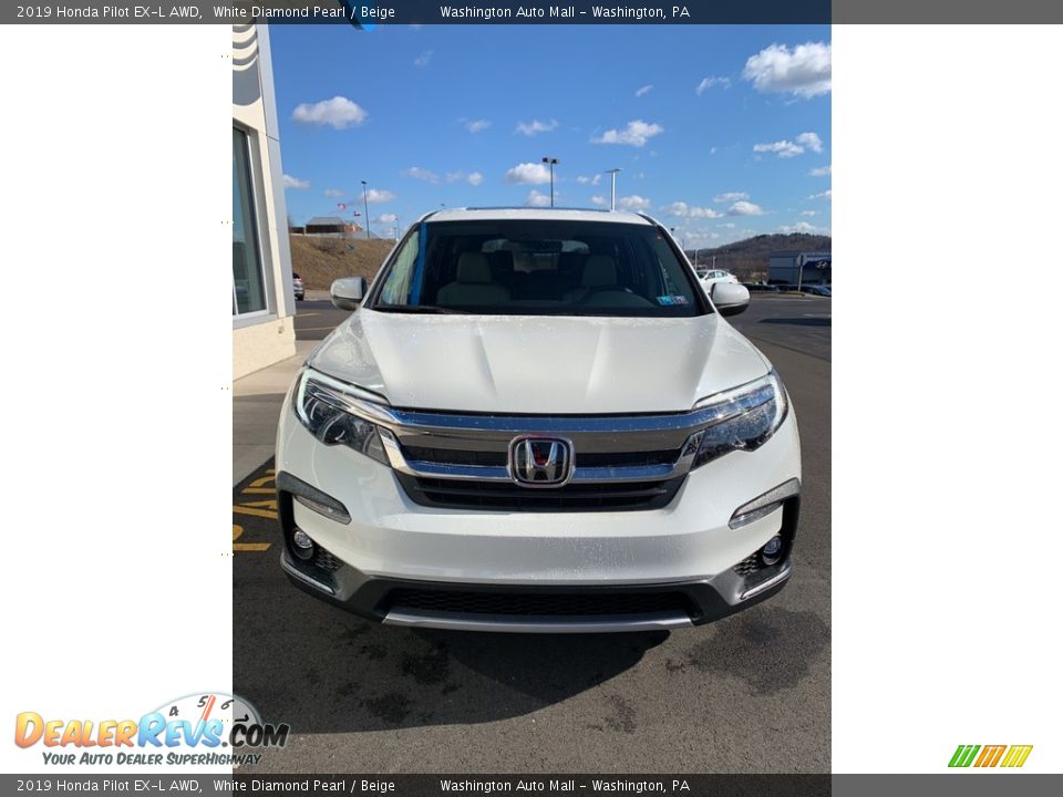 2019 Honda Pilot EX-L AWD White Diamond Pearl / Beige Photo #3