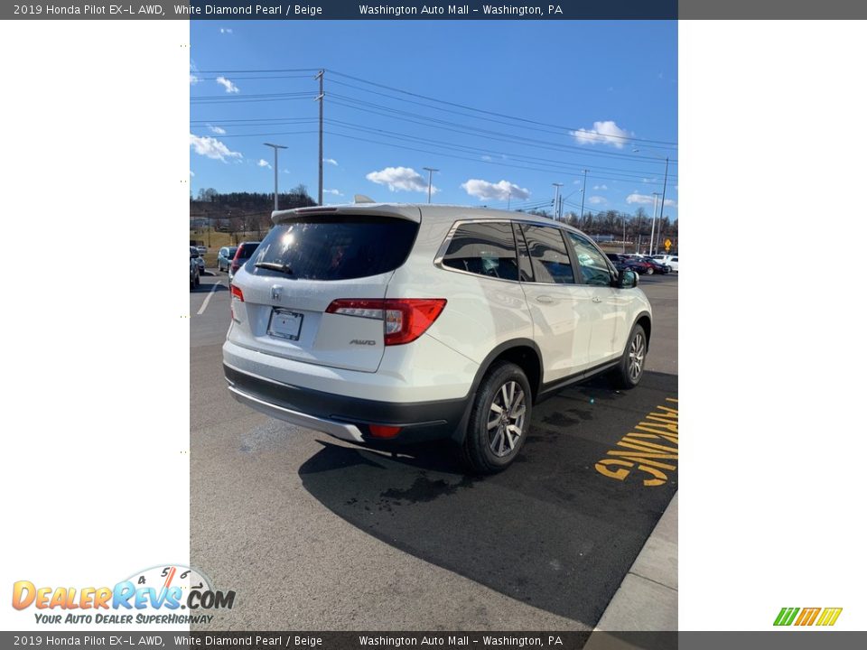 2019 Honda Pilot EX-L AWD White Diamond Pearl / Beige Photo #5