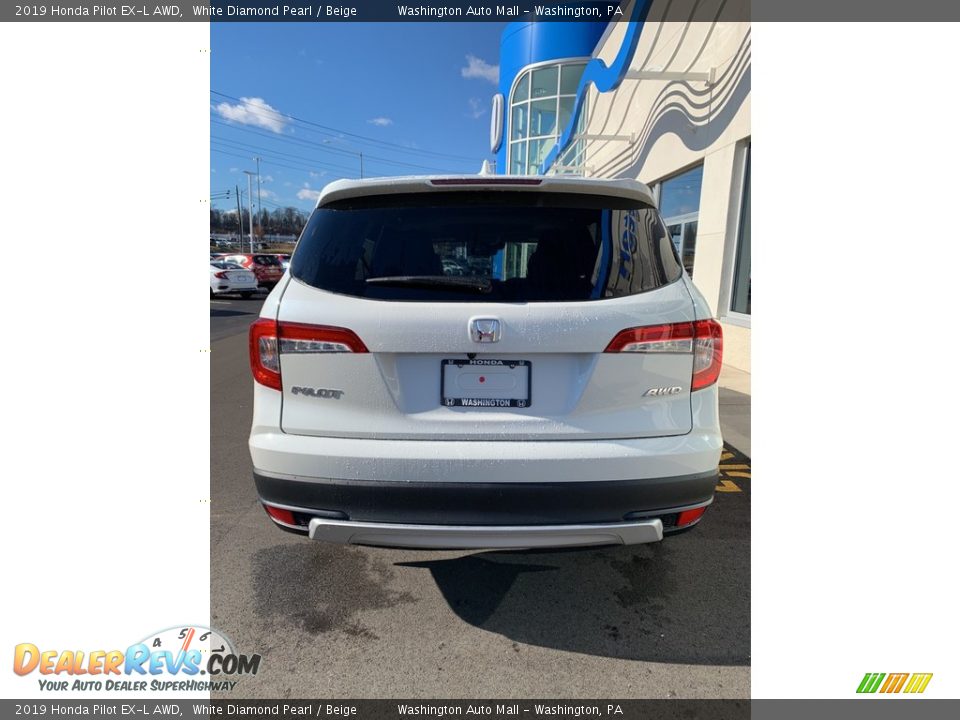 2019 Honda Pilot EX-L AWD White Diamond Pearl / Beige Photo #6