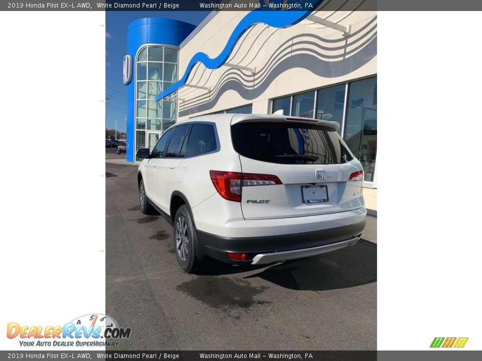 2019 Honda Pilot EX-L AWD White Diamond Pearl / Beige Photo #7