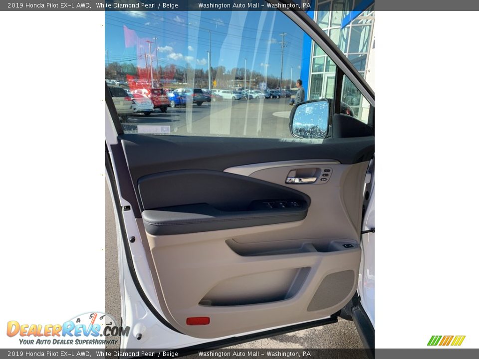 2019 Honda Pilot EX-L AWD White Diamond Pearl / Beige Photo #8