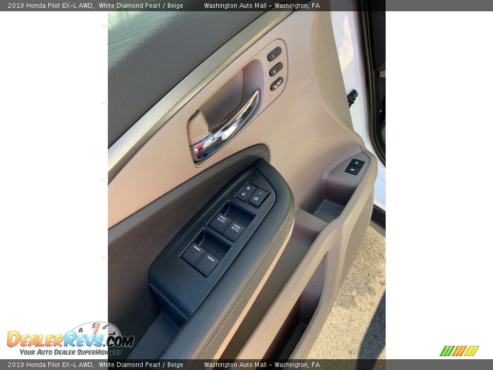 2019 Honda Pilot EX-L AWD White Diamond Pearl / Beige Photo #9