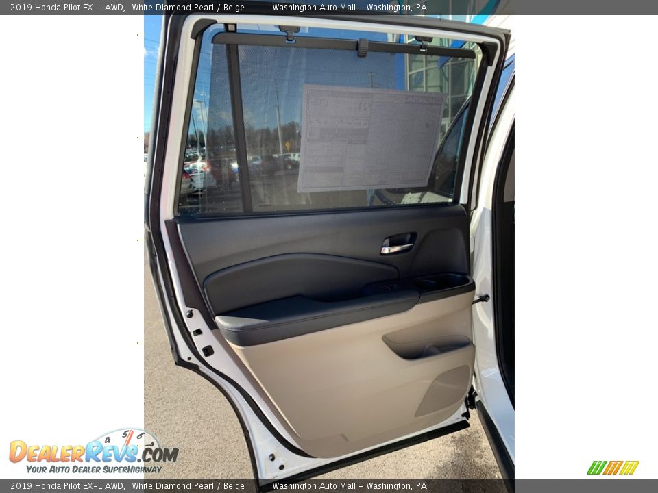 2019 Honda Pilot EX-L AWD White Diamond Pearl / Beige Photo #15