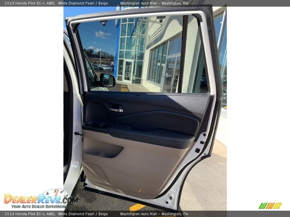 2019 Honda Pilot EX-L AWD White Diamond Pearl / Beige Photo #24