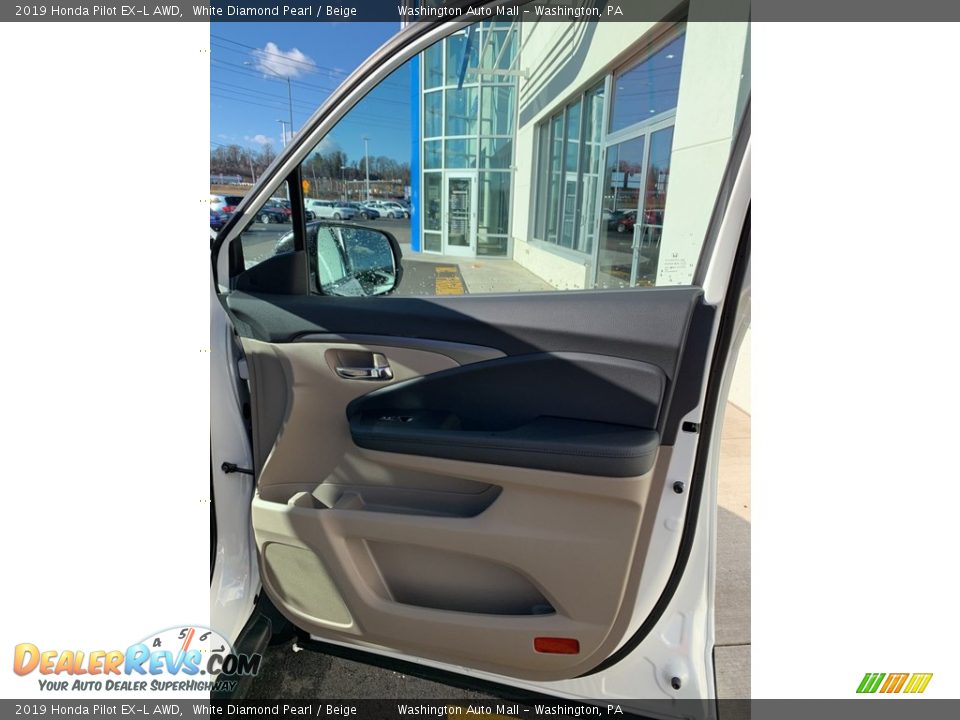 2019 Honda Pilot EX-L AWD White Diamond Pearl / Beige Photo #30