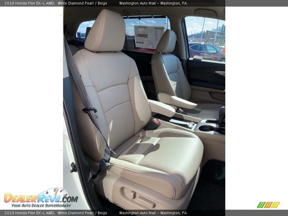 2019 Honda Pilot EX-L AWD White Diamond Pearl / Beige Photo #31