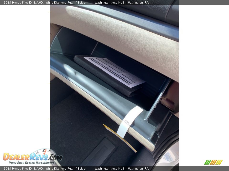 2019 Honda Pilot EX-L AWD White Diamond Pearl / Beige Photo #33