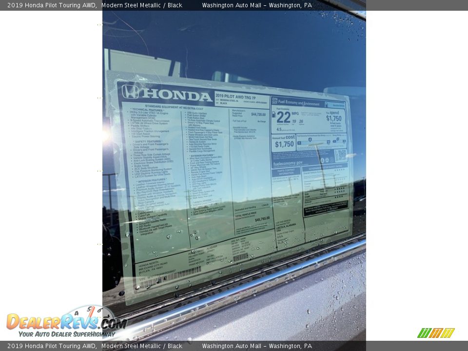 2019 Honda Pilot Touring AWD Modern Steel Metallic / Black Photo #15