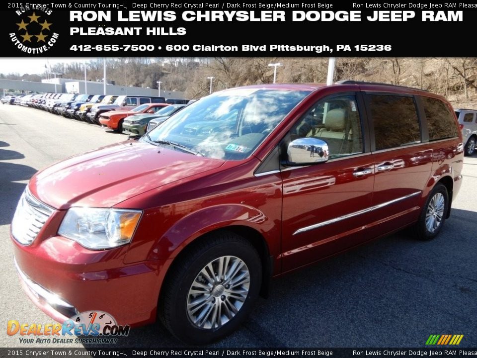 2015 Chrysler Town & Country Touring-L Deep Cherry Red Crystal Pearl / Dark Frost Beige/Medium Frost Beige Photo #1