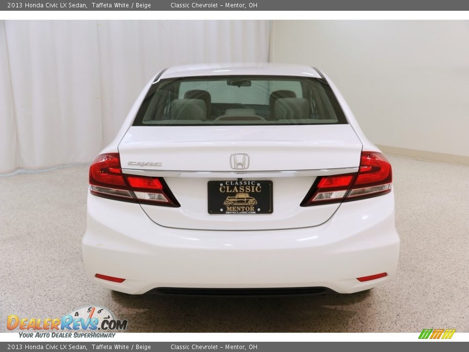 2013 Honda Civic LX Sedan Taffeta White / Beige Photo #18