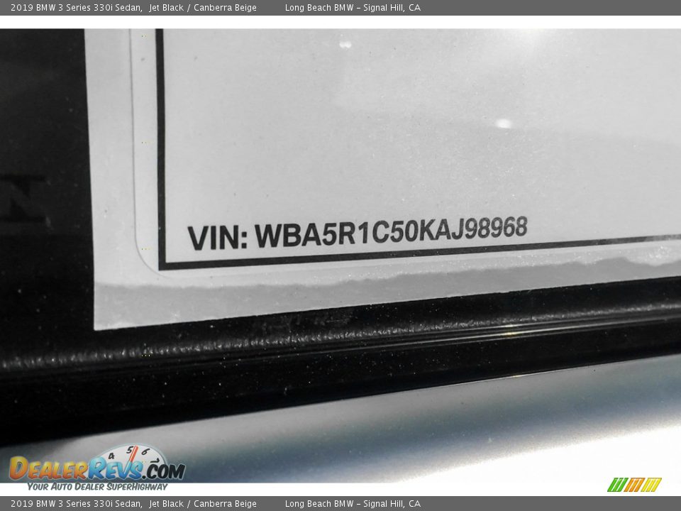 2019 BMW 3 Series 330i Sedan Jet Black / Canberra Beige Photo #11