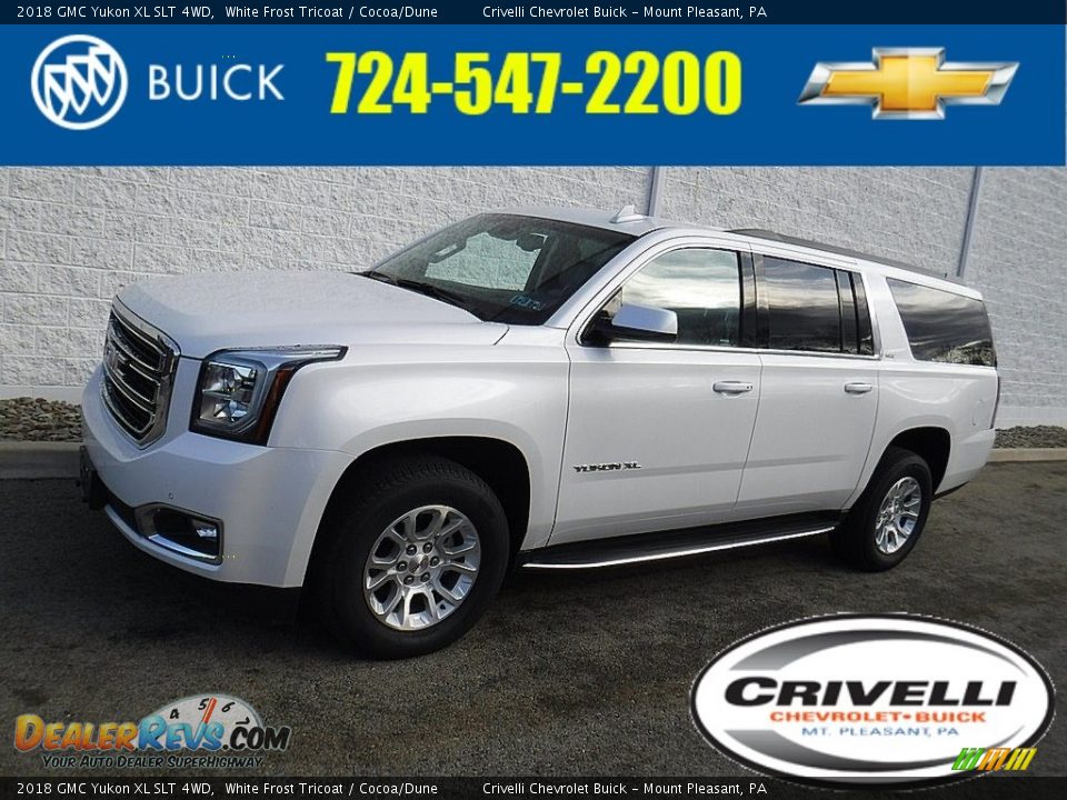 2018 GMC Yukon XL SLT 4WD White Frost Tricoat / Cocoa/Dune Photo #1