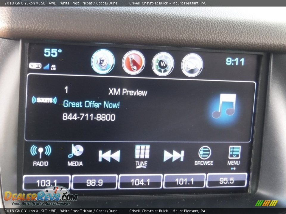 2018 GMC Yukon XL SLT 4WD White Frost Tricoat / Cocoa/Dune Photo #23