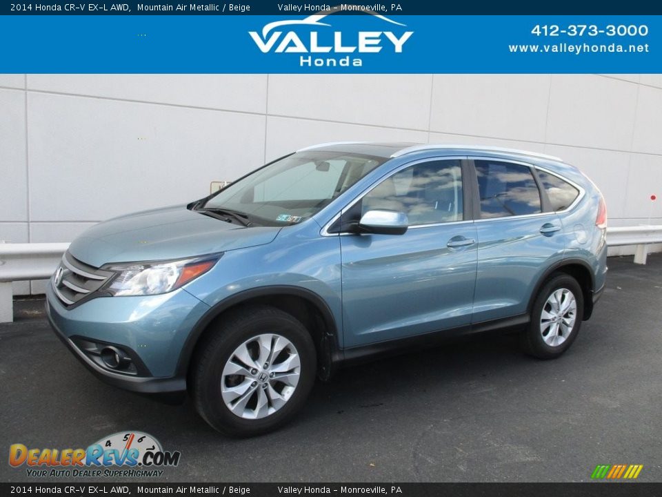 2014 Honda CR-V EX-L AWD Mountain Air Metallic / Beige Photo #1
