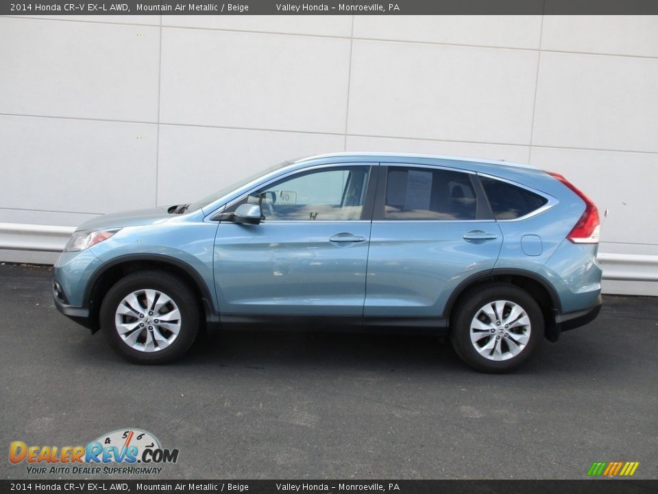 2014 Honda CR-V EX-L AWD Mountain Air Metallic / Beige Photo #2