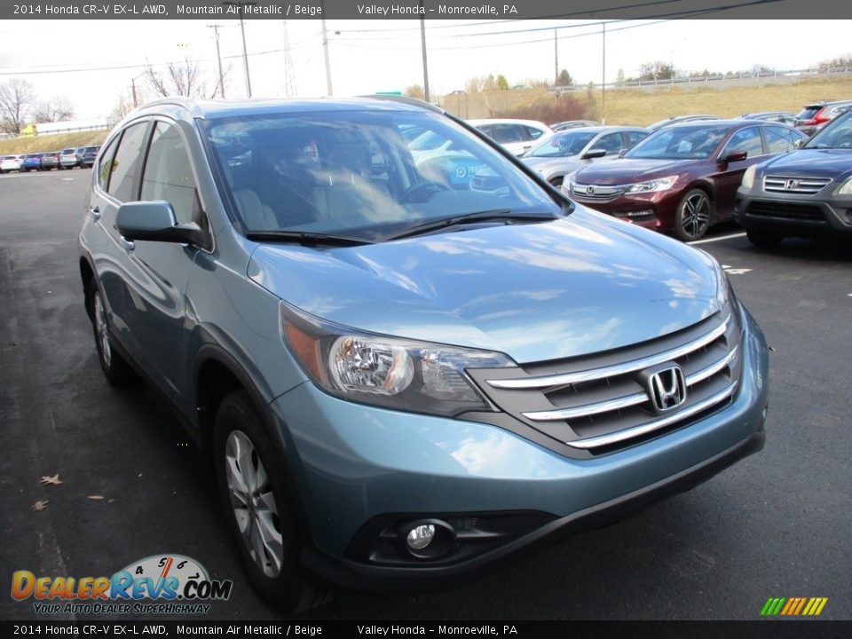 2014 Honda CR-V EX-L AWD Mountain Air Metallic / Beige Photo #7