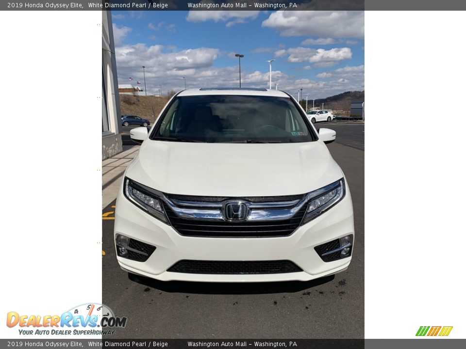 2019 Honda Odyssey Elite White Diamond Pearl / Beige Photo #3