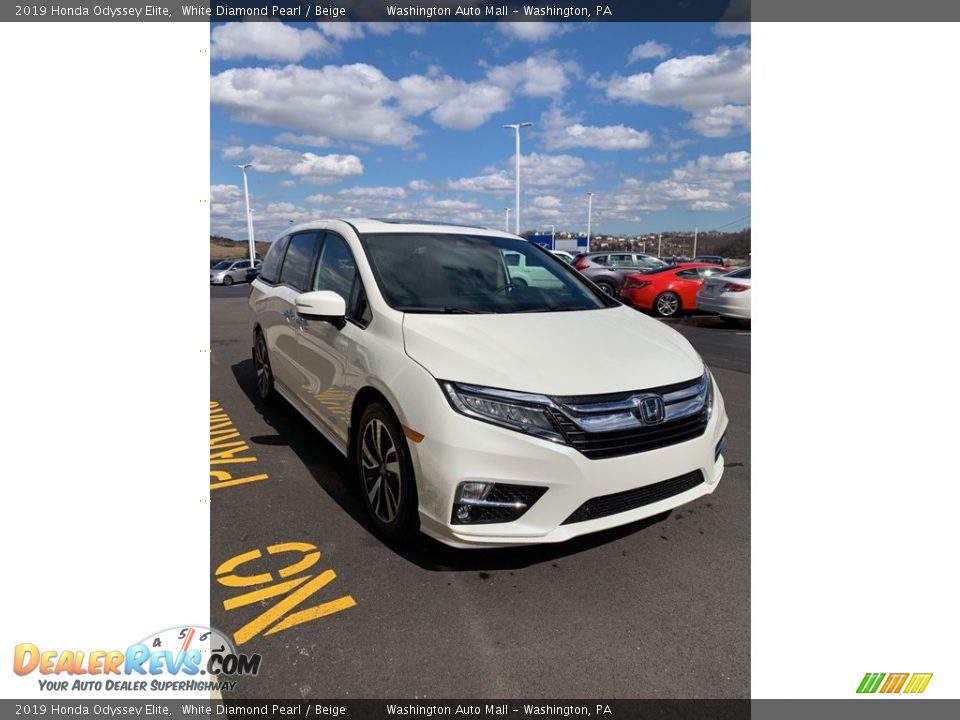 2019 Honda Odyssey Elite White Diamond Pearl / Beige Photo #4