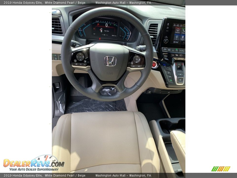 2019 Honda Odyssey Elite White Diamond Pearl / Beige Photo #11