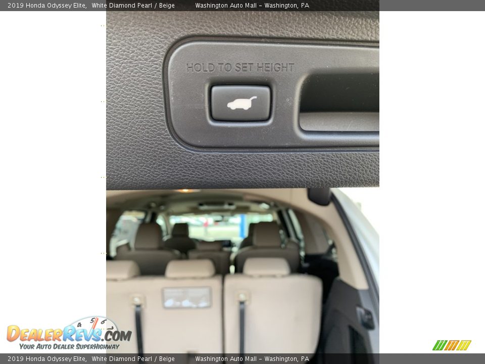 2019 Honda Odyssey Elite White Diamond Pearl / Beige Photo #26