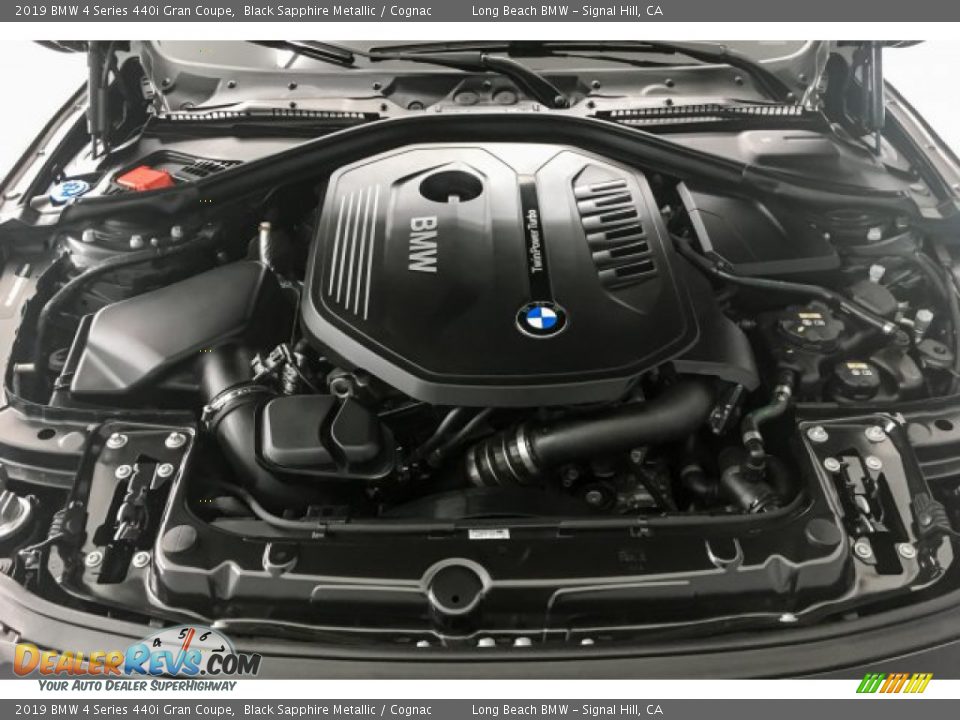2019 BMW 4 Series 440i Gran Coupe Black Sapphire Metallic / Cognac Photo #7