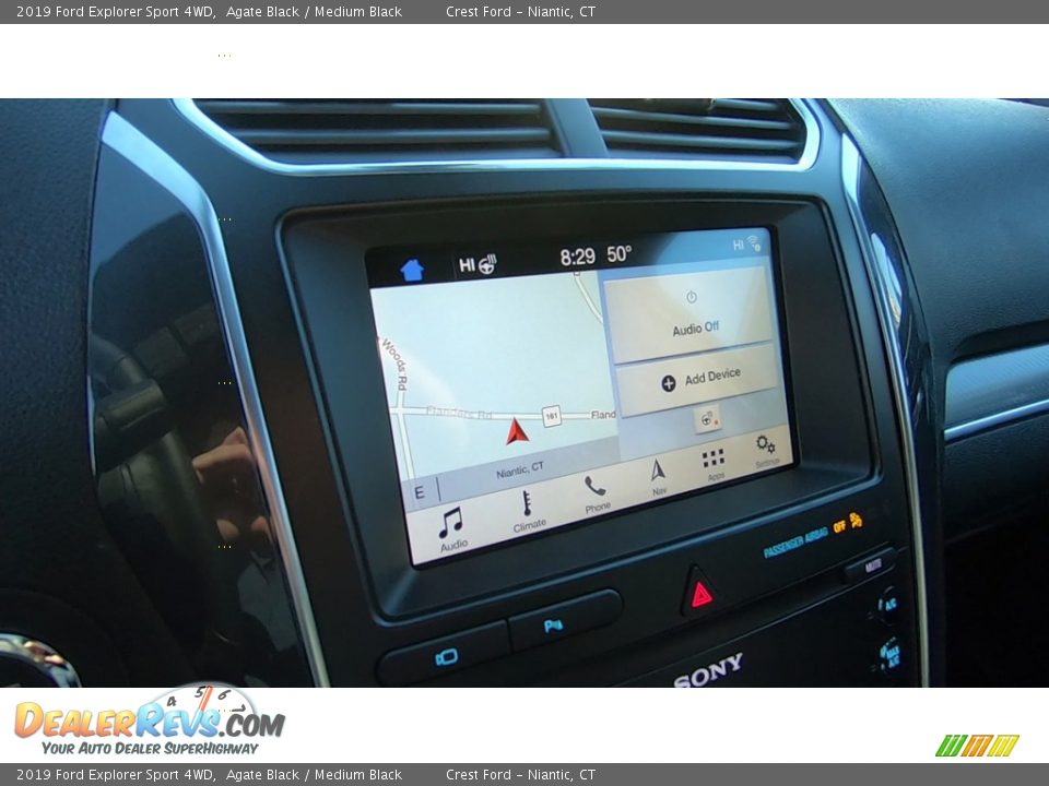 2019 Ford Explorer Sport 4WD Agate Black / Medium Black Photo #14