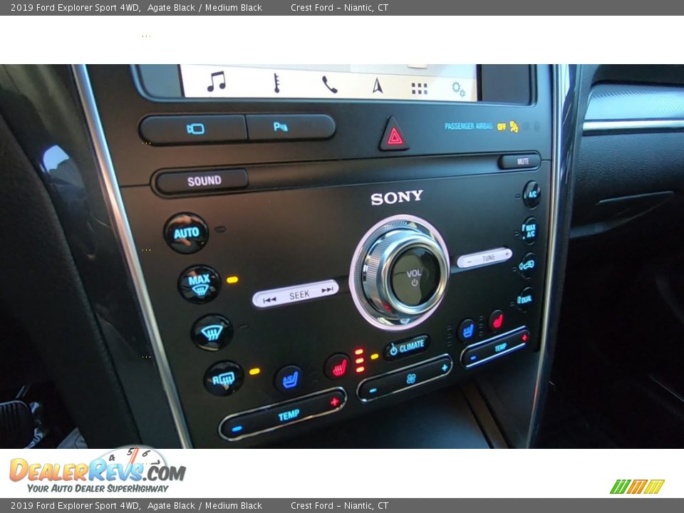 2019 Ford Explorer Sport 4WD Agate Black / Medium Black Photo #15