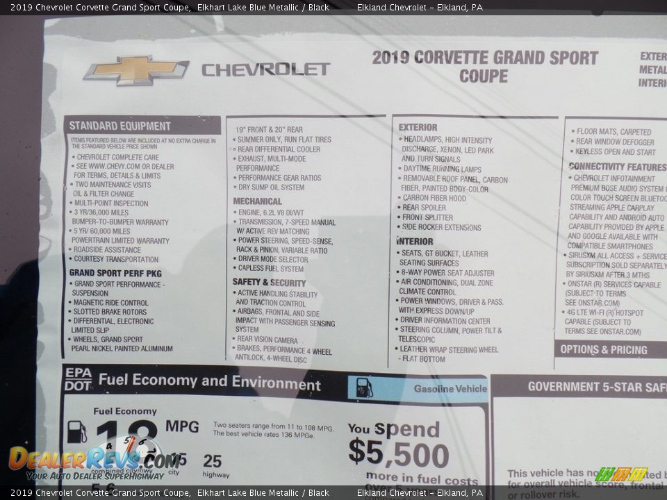 2019 Chevrolet Corvette Grand Sport Coupe Elkhart Lake Blue Metallic / Black Photo #31