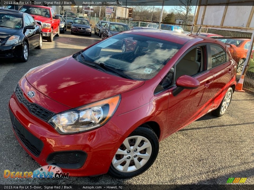 2013 Kia Rio LX 5-Door Signal Red / Black Photo #2