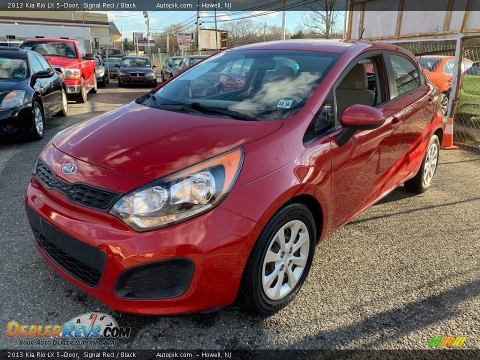2013 Kia Rio LX 5-Door Signal Red / Black Photo #3