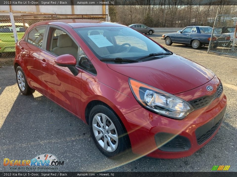 2013 Kia Rio LX 5-Door Signal Red / Black Photo #10