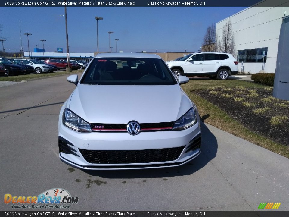 2019 Volkswagen Golf GTI S White Silver Metallic / Titan Black/Clark Plaid Photo #2