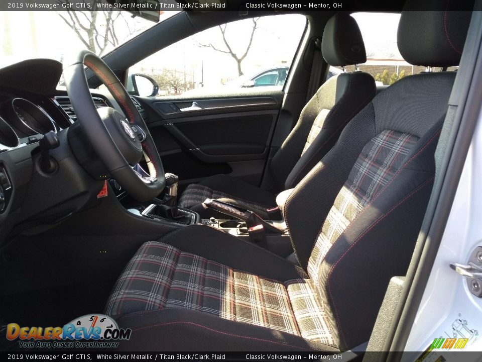 2019 Volkswagen Golf GTI S White Silver Metallic / Titan Black/Clark Plaid Photo #3