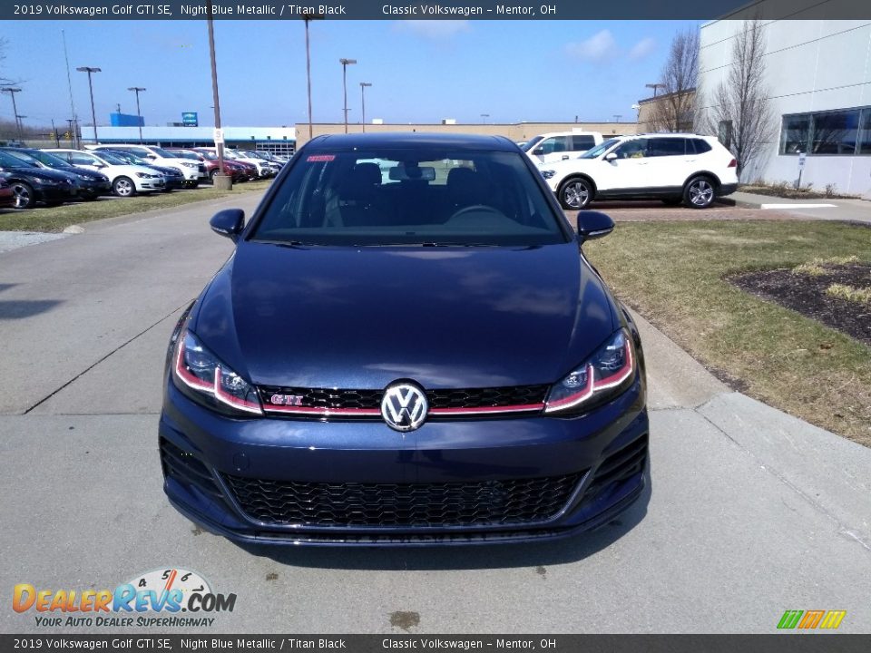 2019 Volkswagen Golf GTI SE Night Blue Metallic / Titan Black Photo #2