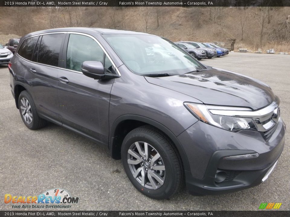 2019 Honda Pilot EX-L AWD Modern Steel Metallic / Gray Photo #5