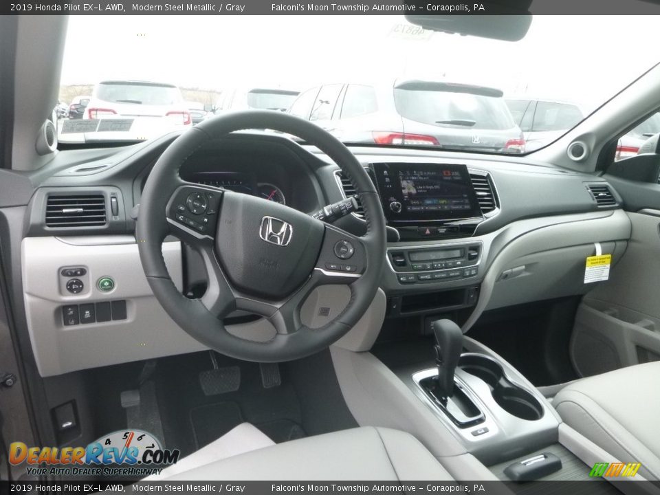 2019 Honda Pilot EX-L AWD Modern Steel Metallic / Gray Photo #10