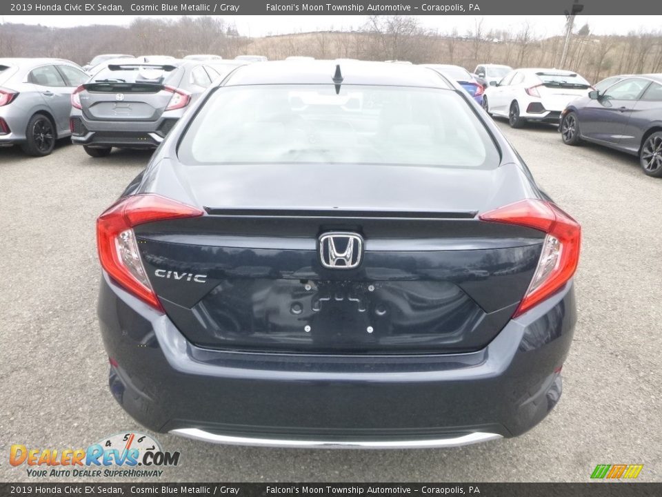 2019 Honda Civic EX Sedan Cosmic Blue Metallic / Gray Photo #3